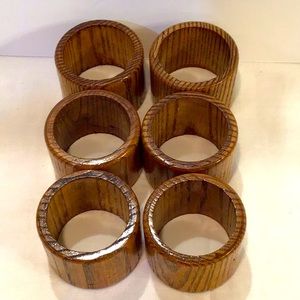 Six (6) Polished wooden napkin rings